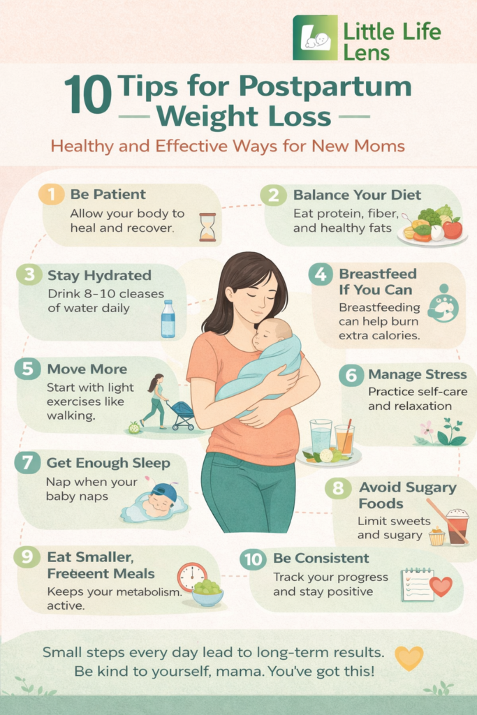 Postpartum weight loss tips for new moms